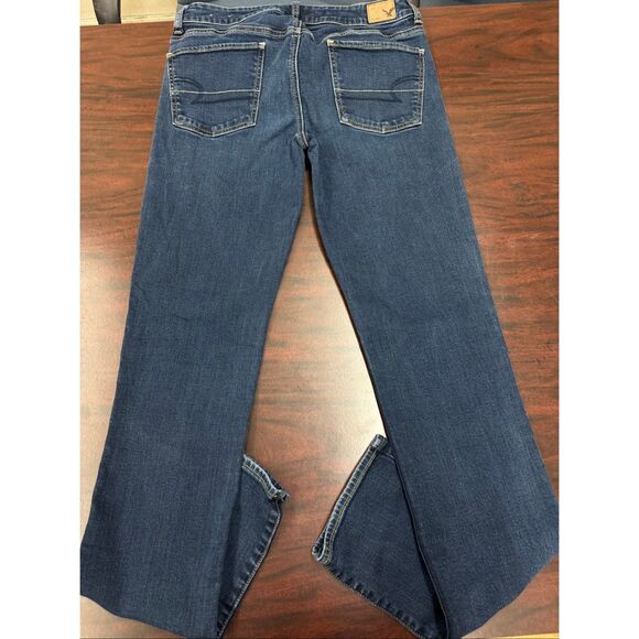 American Eagle Dark Wash Straight Leg Jeans Size 8 X-Long - Picture 3 of 8